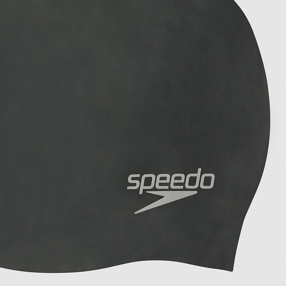 Adult Plain Moulded Silicone Cap Black | Speedo