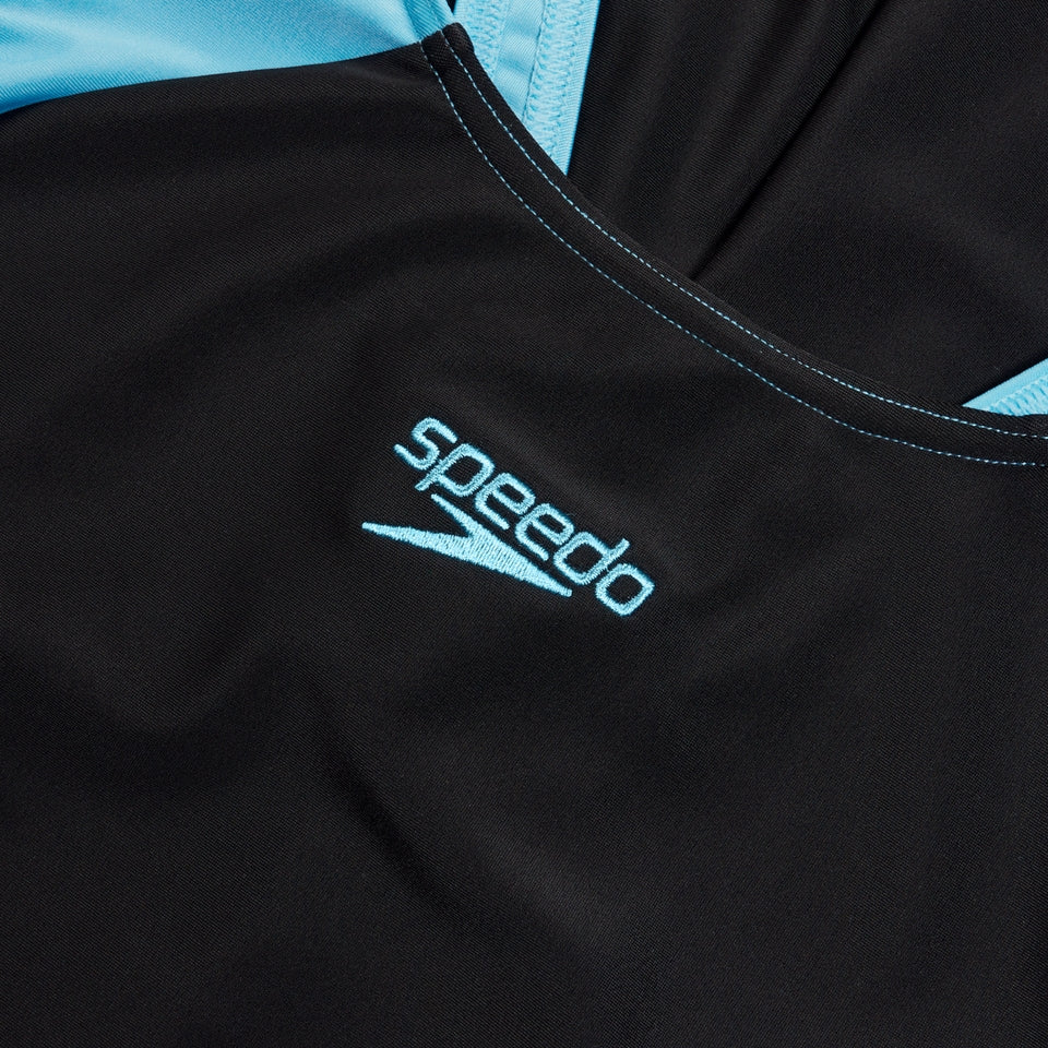Colourblock Splice Swimsuit Muscleback Black/Purple | Speedo