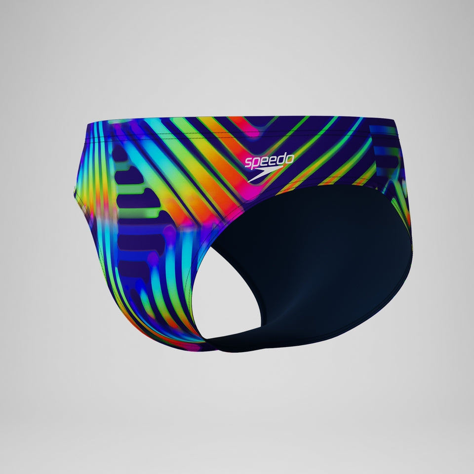 Club Training 8cm Printed Brief Navy/Green | Speedo