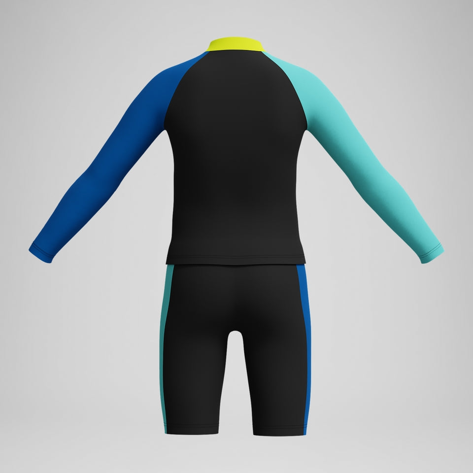 Boys' Learn to Swim Colourblock Top & Jammer Set Black | Speedo