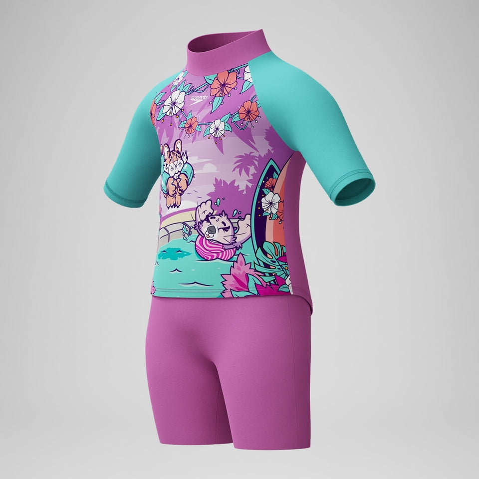 Infant Girls' Learn to Swim Sun Protection Top & Short Pink | Speedo