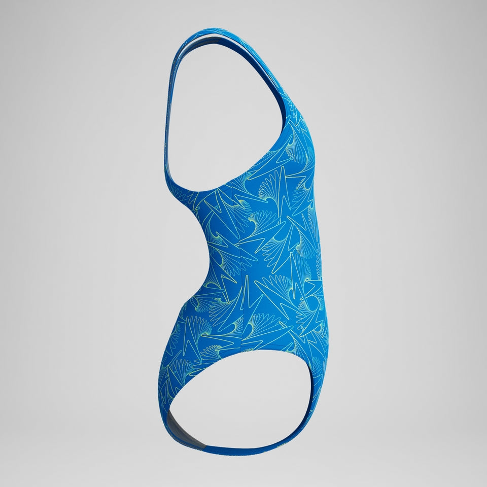 Girls Hyperboom Medalist Allover Print Swimsuit Blue | Speedo