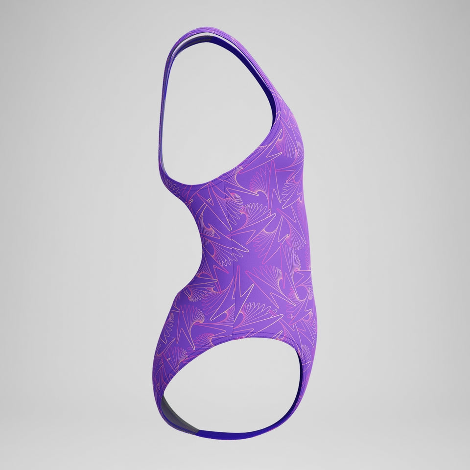 Girls Hyperboom Medalist Allover Print Swimsuit Purple/Pink | Speedo