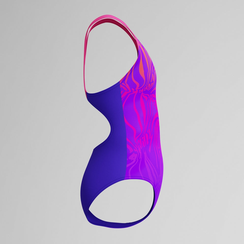 Girls Placement Splashback Swimsuit Purple/Pink | Speedo