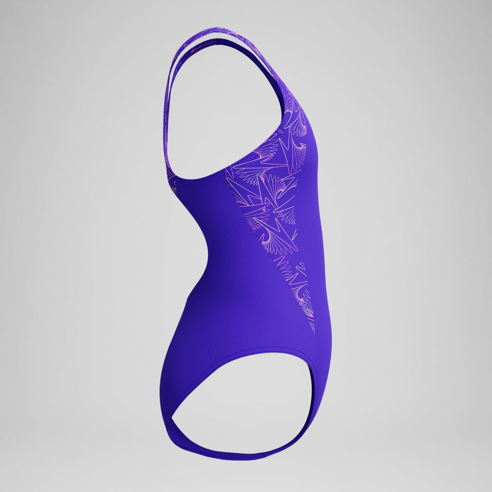 Girls Hyperboom Splice Muscleback Swimsuit Purple/Pink | Speedo