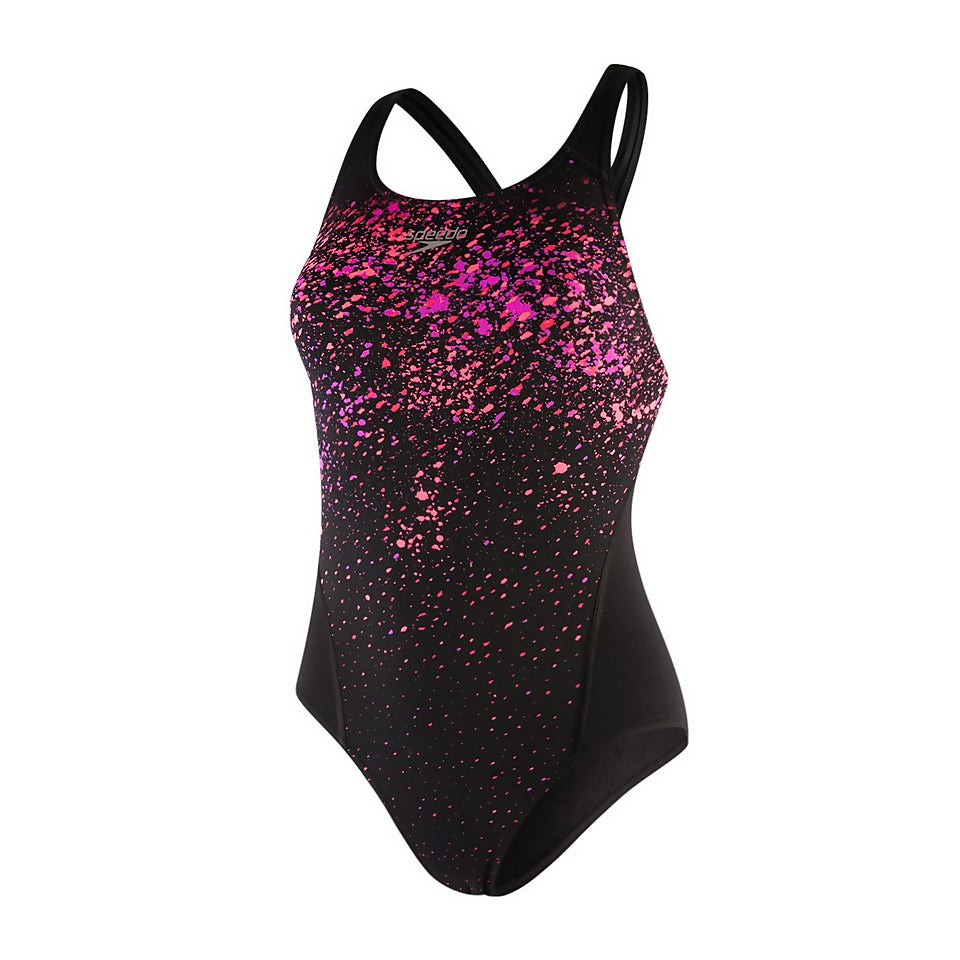Speckleflow Placement Racerback Swimsuit Black/Red | Speedo