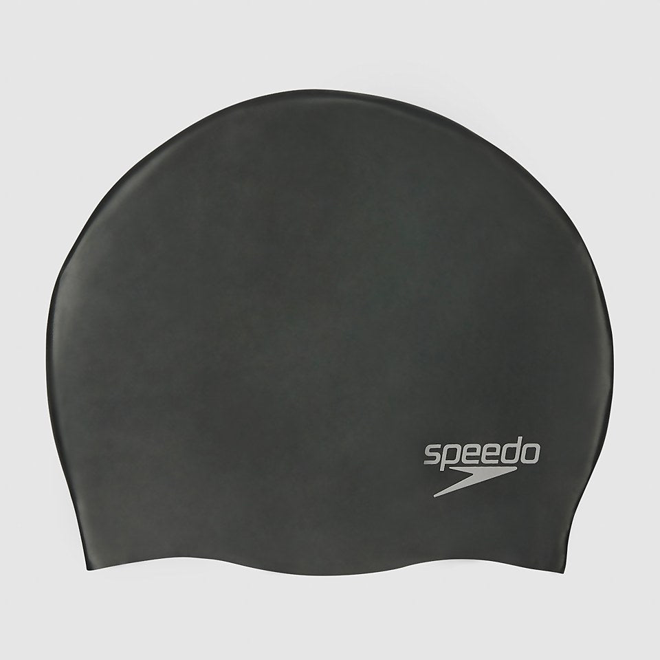 Adult Plain Moulded Silicone Cap Black | Speedo