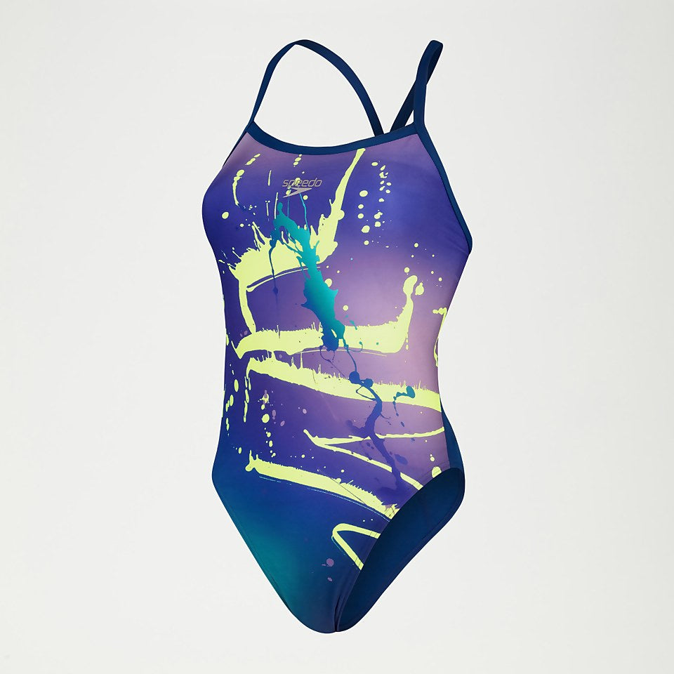 Club Training Turnback Swimsuit Blue/Lilac | Speedo
