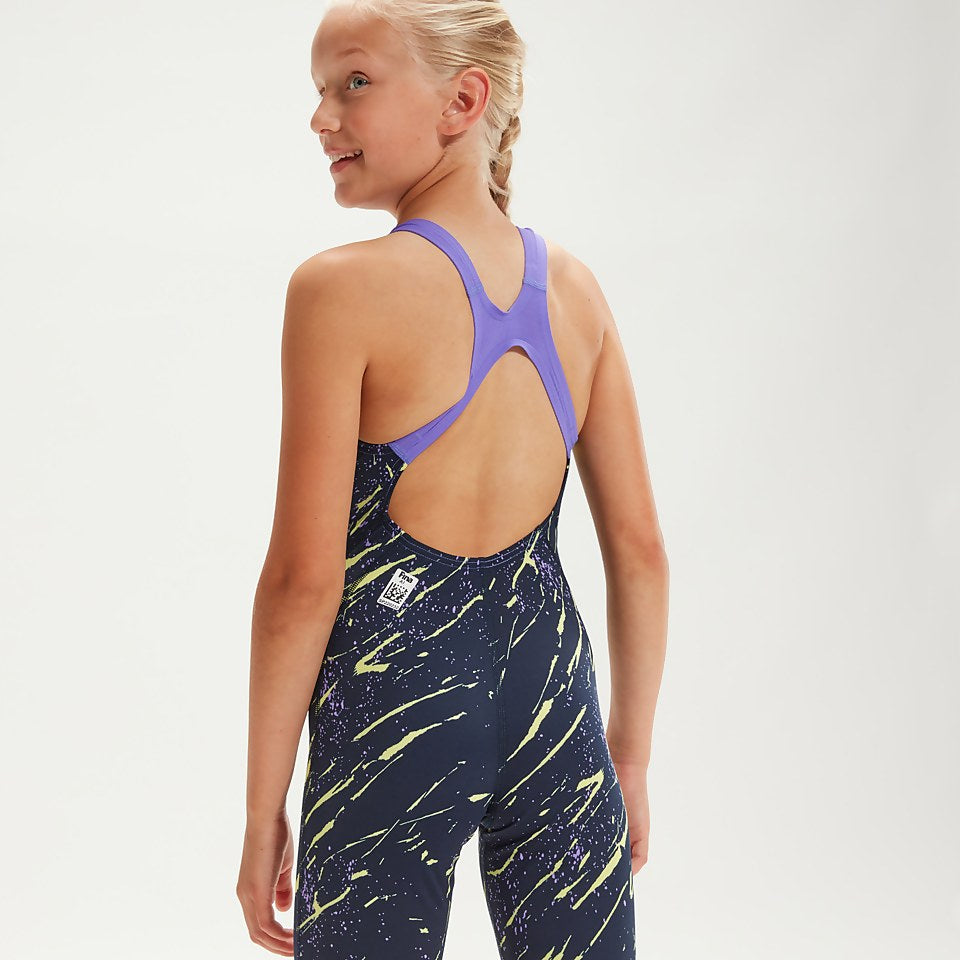 Girls' Fastskin Endurance+ Openback Kneeskin Navy | Speedo