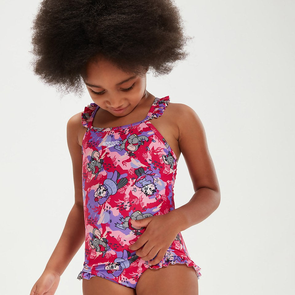 Infant Girls' Learn to Swim Frill Thinstrap Swimsuit Pink | Speedo