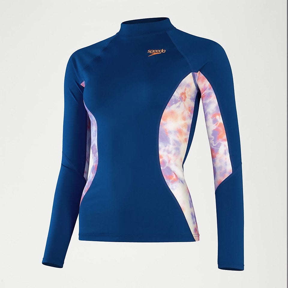 Printed Long Sleeve Rash Top Blue/Coral | Speedo