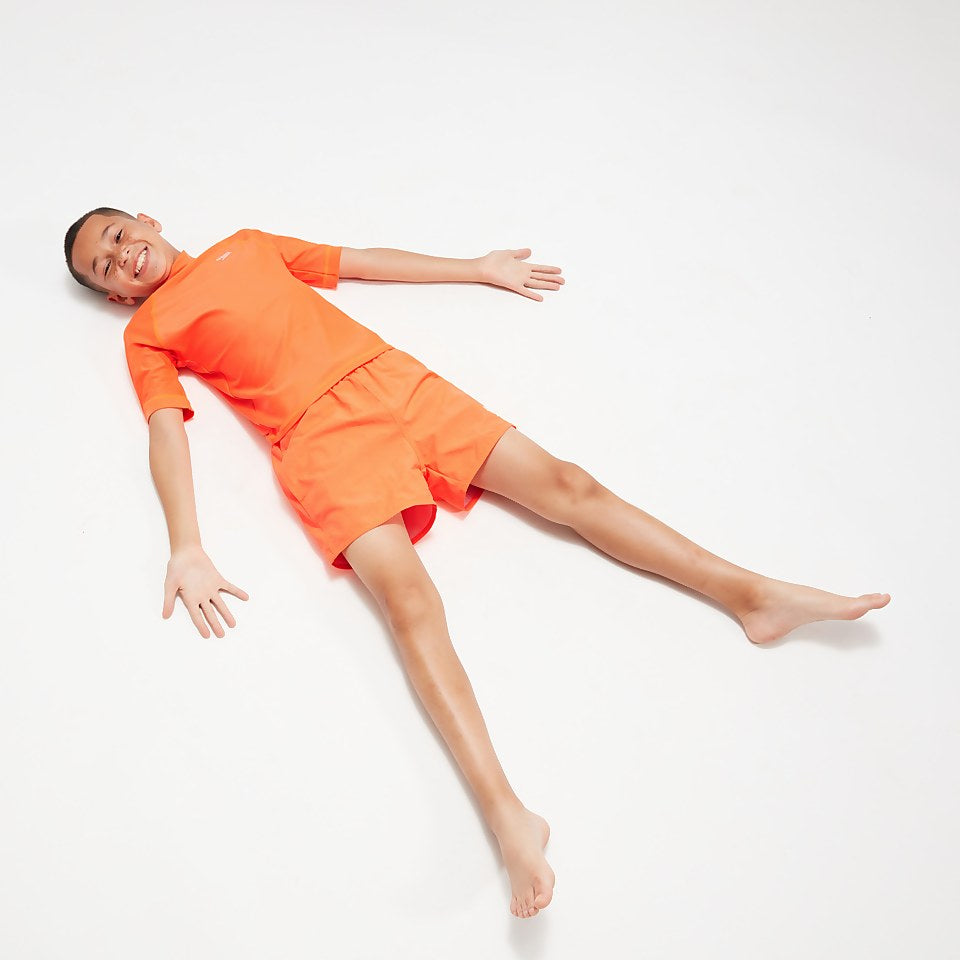 Boys' Printed Short Sleeve Rash Top Orange | Speedo