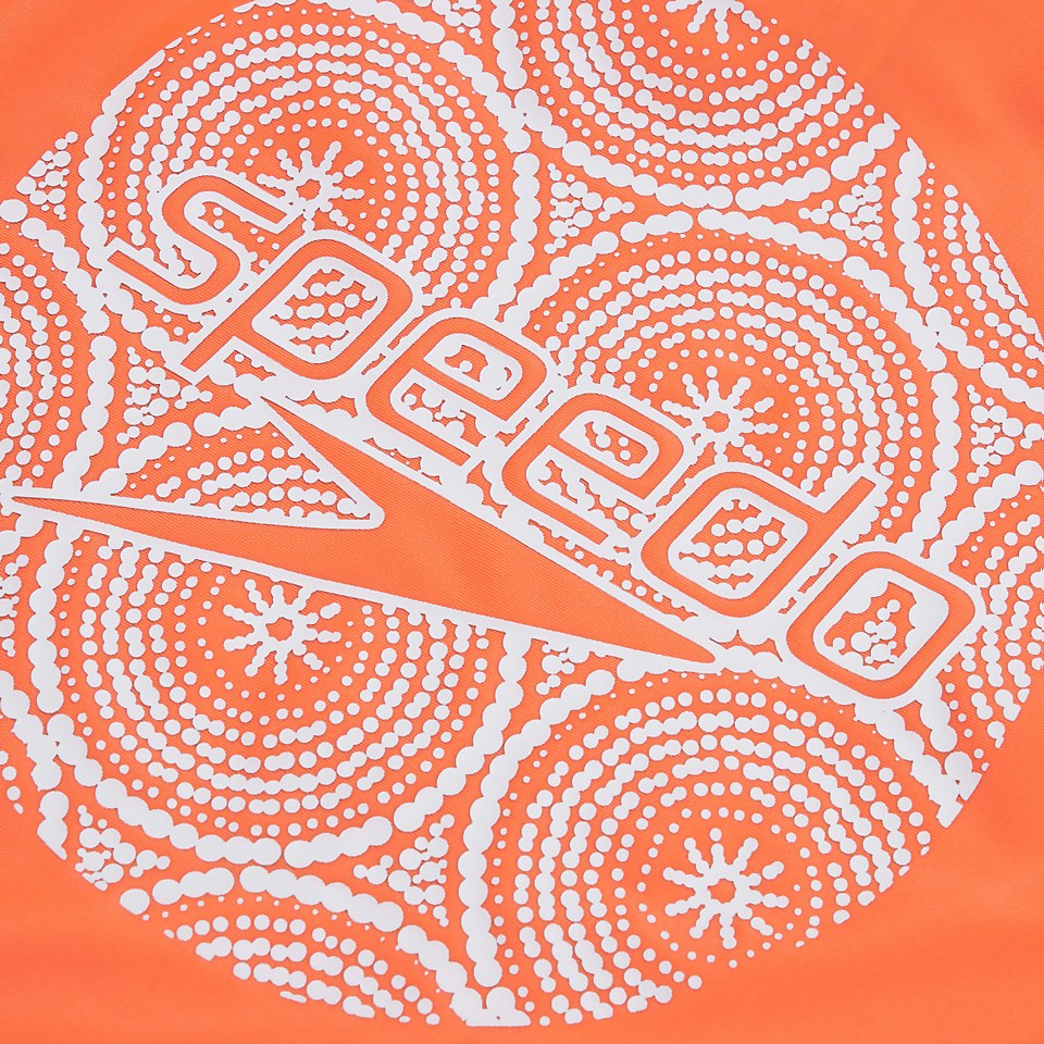 Boys' Printed Short Sleeve Rash Top Orange | Speedo