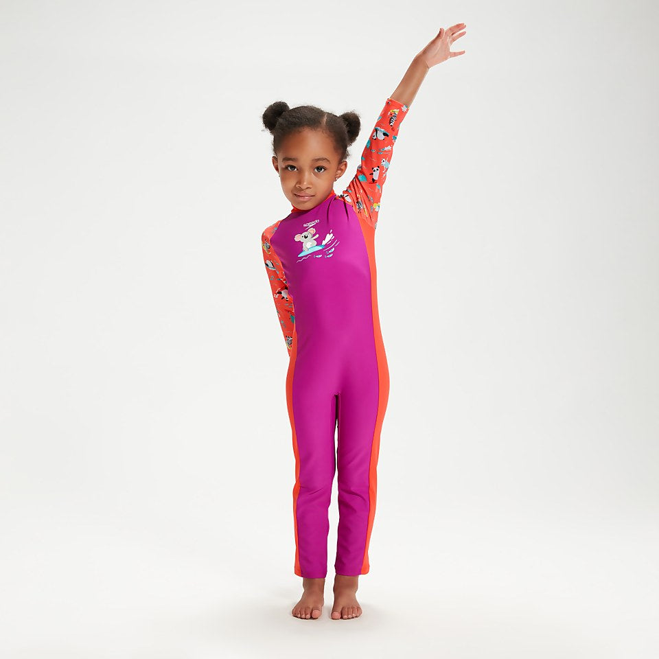 Infant Girls' Printed All-In-One Sun Suit Purple | Speedo