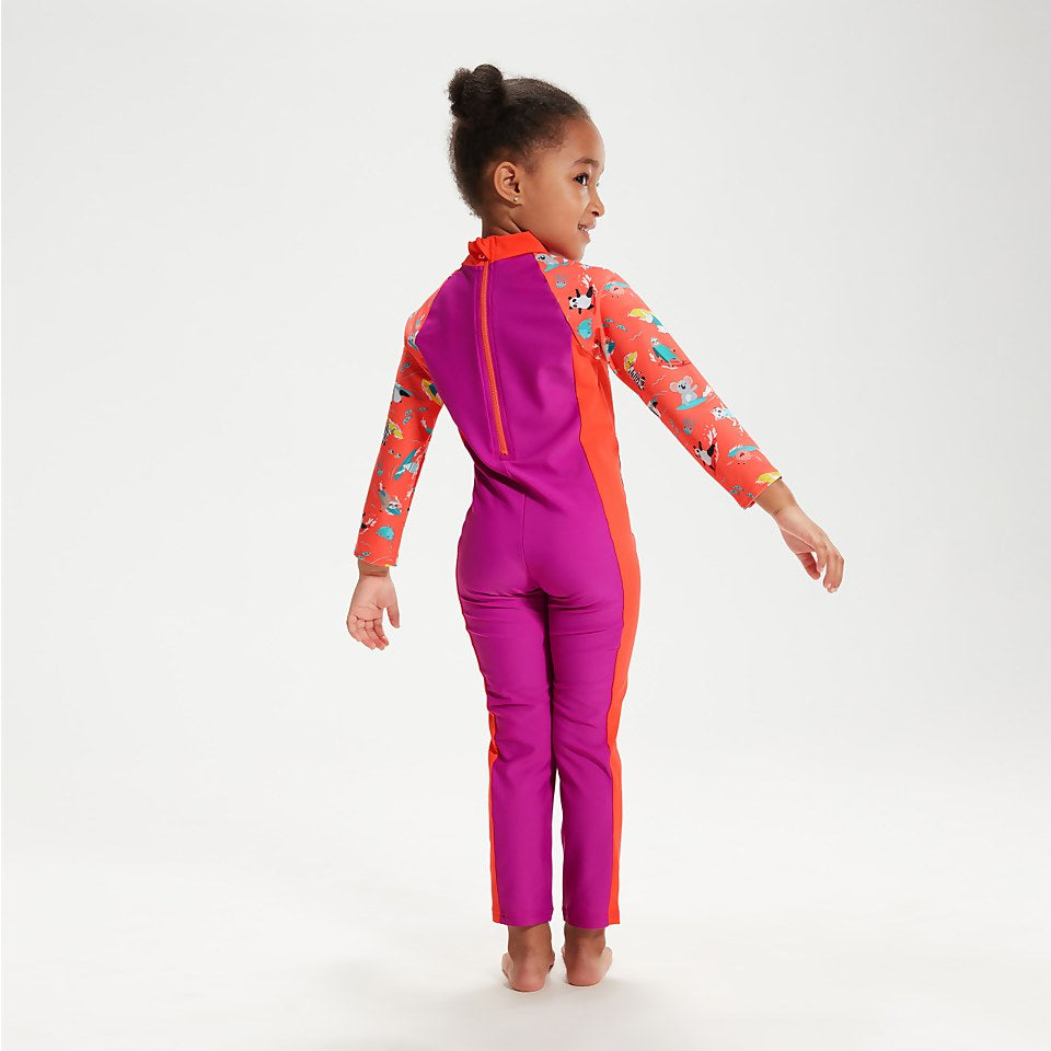 Infant Girls' Printed All-In-One Sun Suit Purple | Speedo