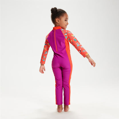 Infant Girls' Printed All-In-One Sun Suit Purple | Speedo