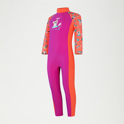 Infant Girls' Printed All-In-One Sun Suit Purple | Speedo