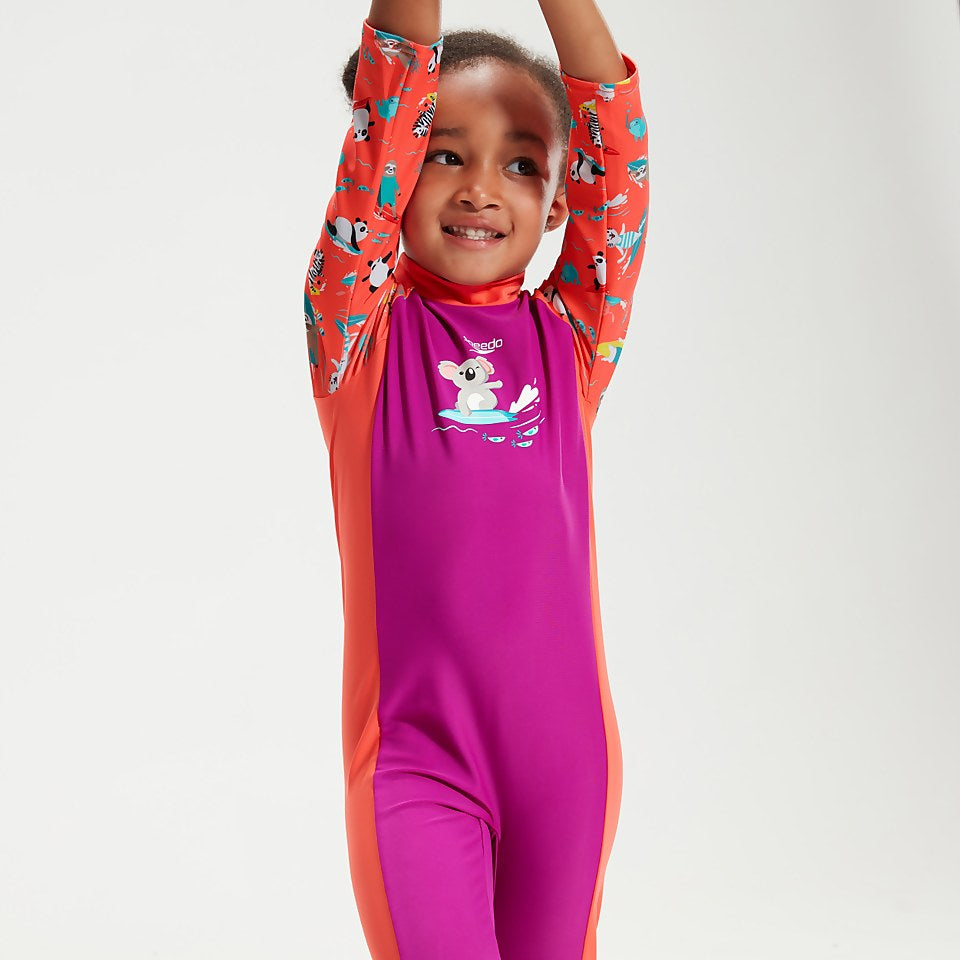 Infant Girls' Printed All-In-One Sun Suit Purple | Speedo