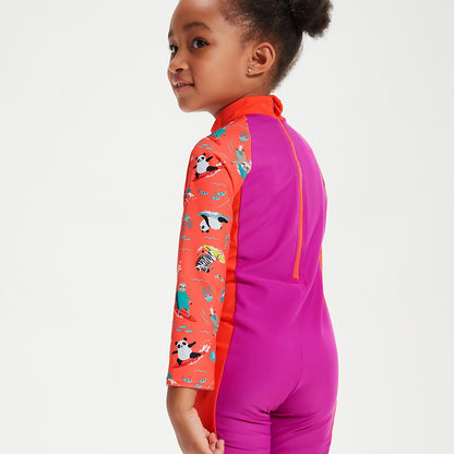 Infant Girls' Printed All-In-One Sun Suit Purple | Speedo