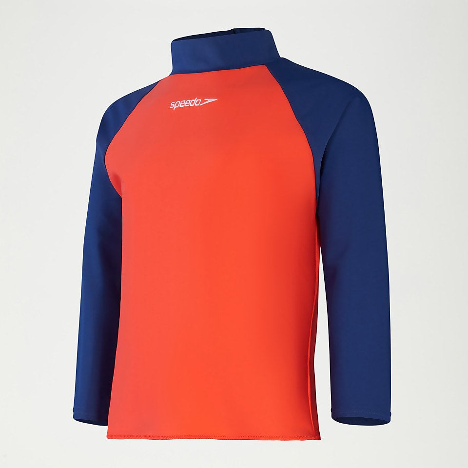 Infant Unisex Learn To Swim Essential Rash Top Blue/Coral | Speedo