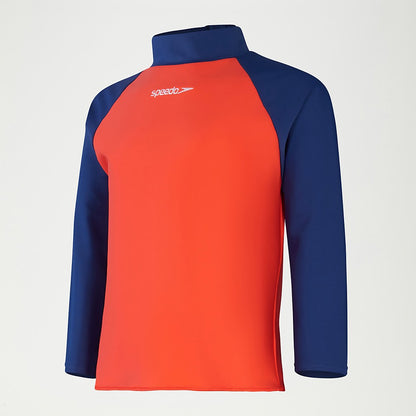 Infant Unisex Learn To Swim Essential Rash Top Blue/Coral | Speedo