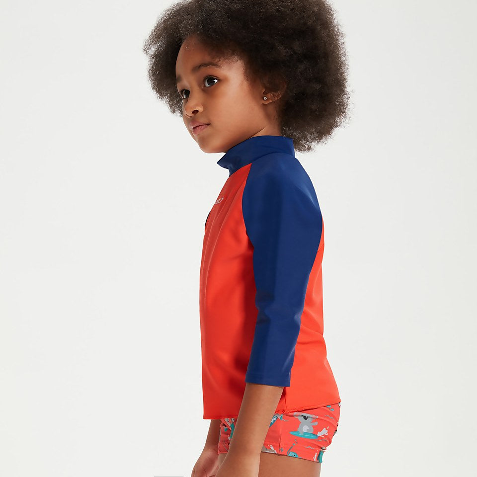 Infant Unisex Learn To Swim Essential Rash Top Blue/Coral | Speedo