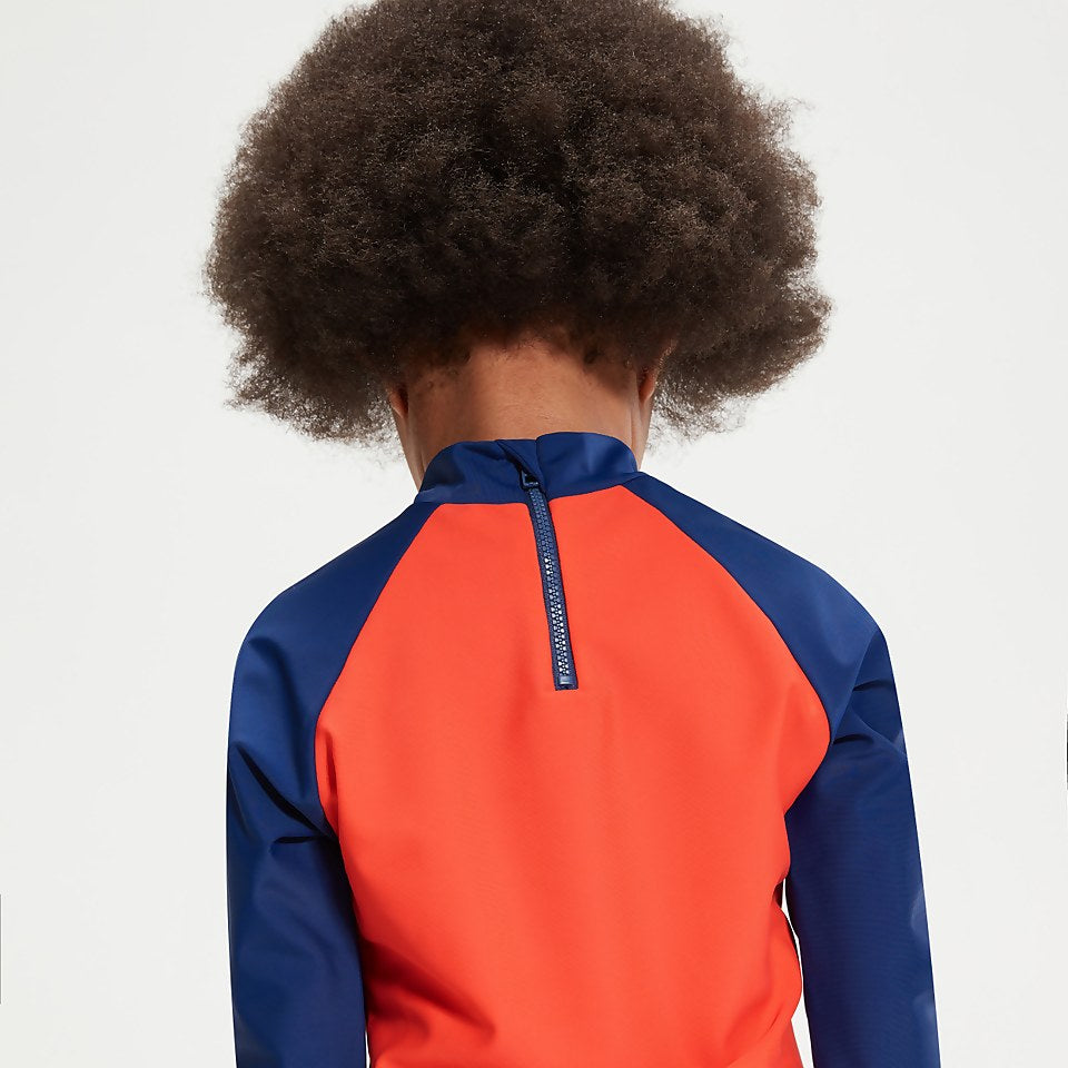 Infant Unisex Learn To Swim Essential Rash Top Blue/Coral | Speedo