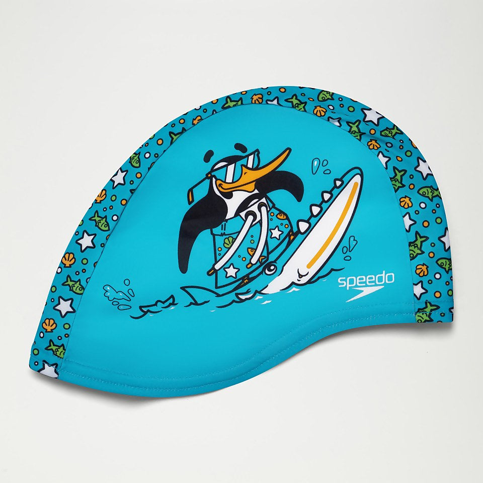 Infant Learn to Swim Chima African Penguin Polyester Cap Blue | Speedo