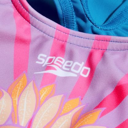 Girls' Digital Printed Swimsuit Purple/Orange | Speedo