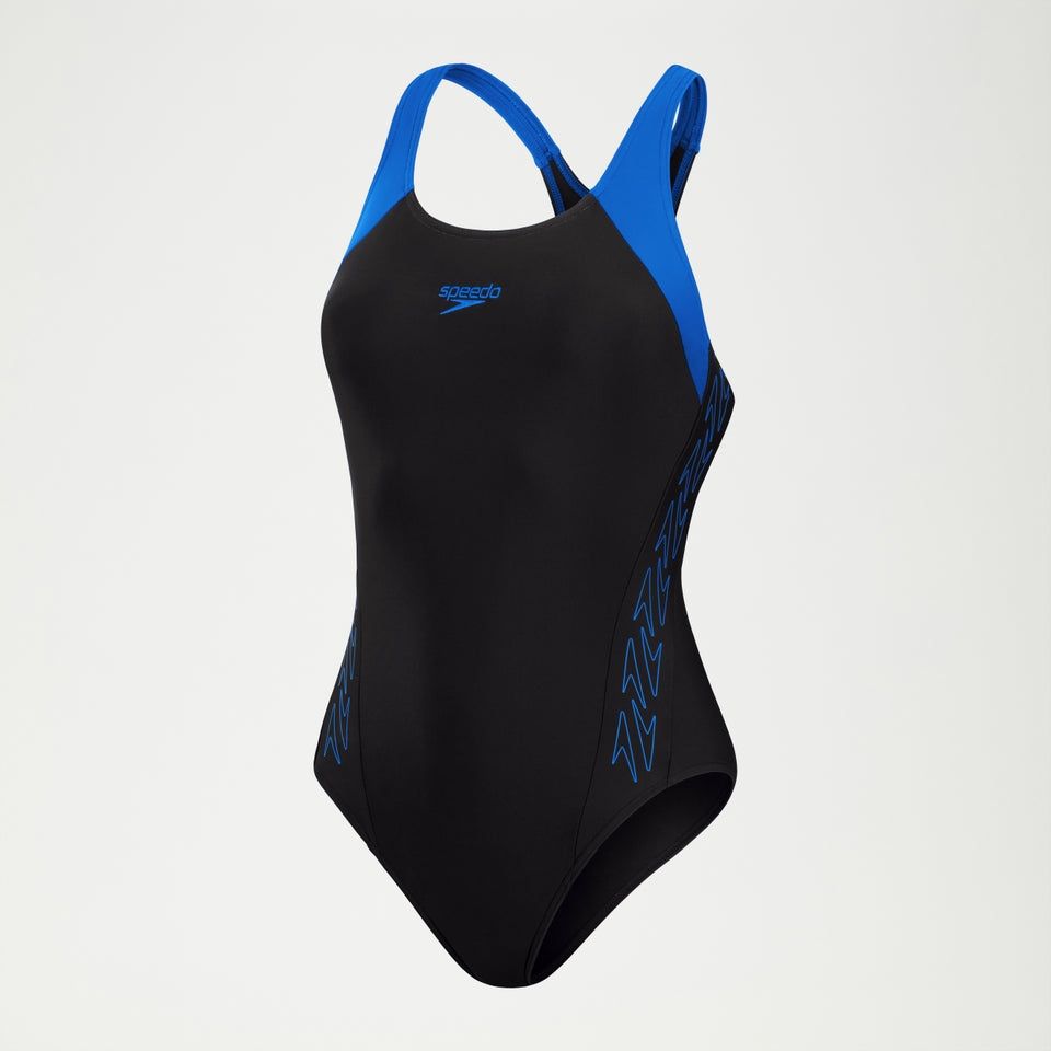 Hyperboom Racerback Swimsuit Black/Blue | Speedo