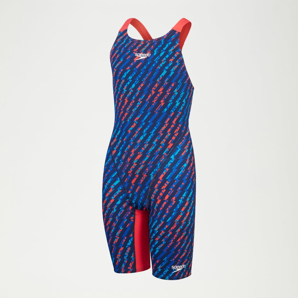 Girls Fastskin Junior Endurance+ Max Openback Kneeskin Blue/Red | Speedo