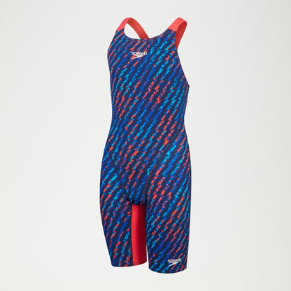 Girls Fastskin Junior Endurance+ Max Openback Kneeskin Blue/Red | Speedo