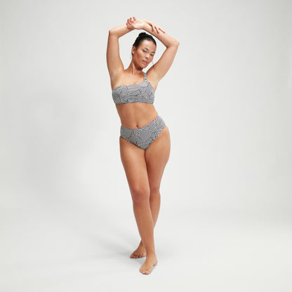 Shaping Printed Asymmetric Top Black/White | Speedo