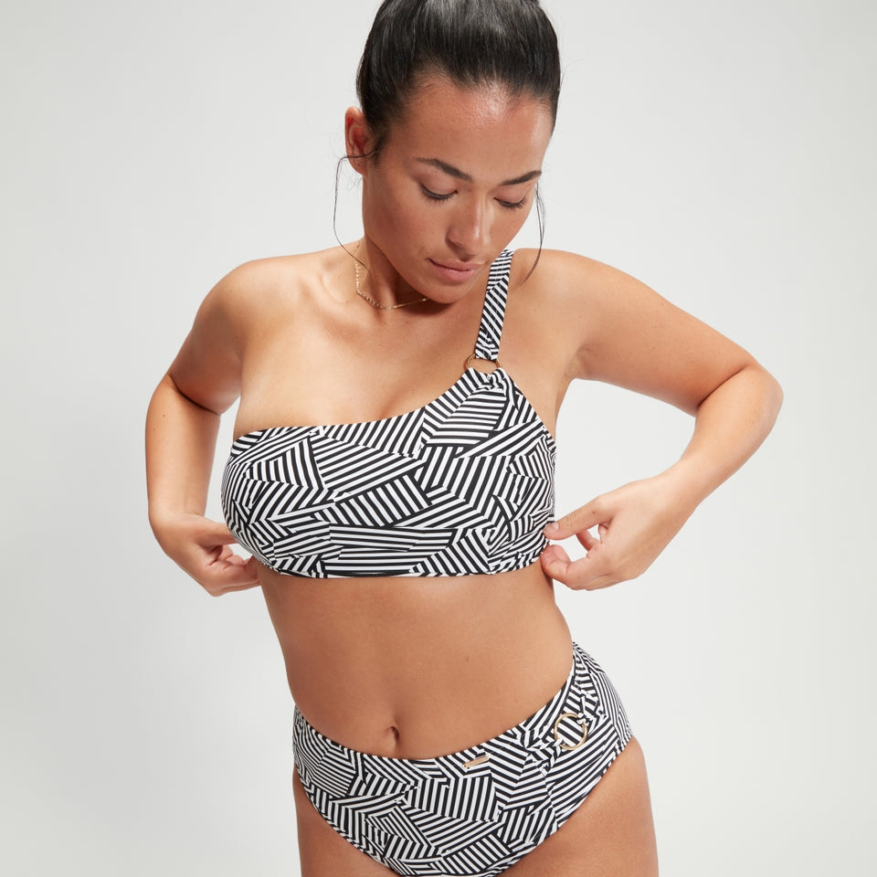 Shaping Printed Asymmetric Top Black/White | Speedo