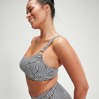 Shaping Printed Asymmetric Top Black/White | Speedo