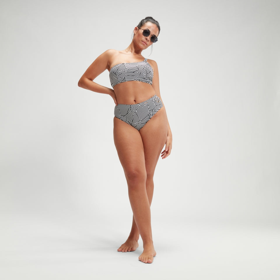 Shaping Printed Asymmetric Top Black/White | Speedo