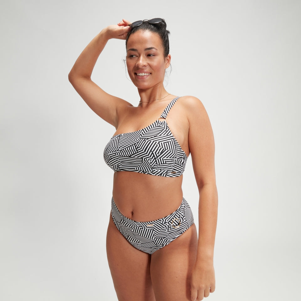 Shaping Printed Asymmetric Top Black/White | Speedo