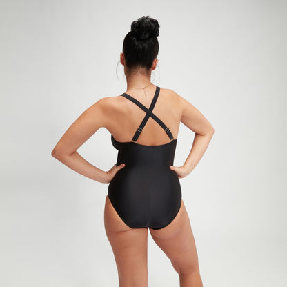 Shaping V Neck Swimsuit Black | Speedo