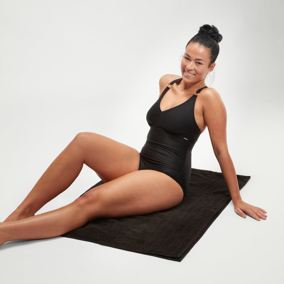 Shaping V Neck Swimsuit Black | Speedo