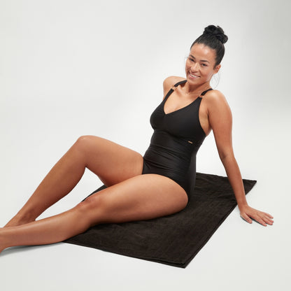 Shaping V Neck Swimsuit Black | Speedo