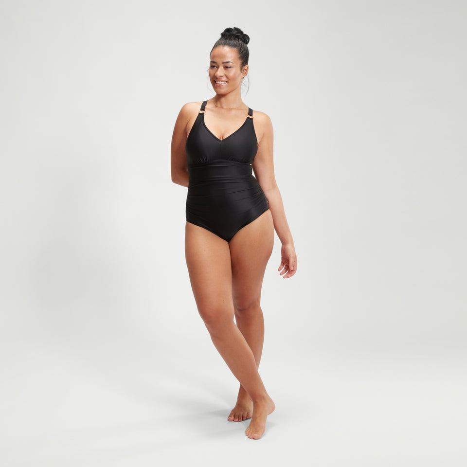 Shaping V Neck Swimsuit Black | Speedo