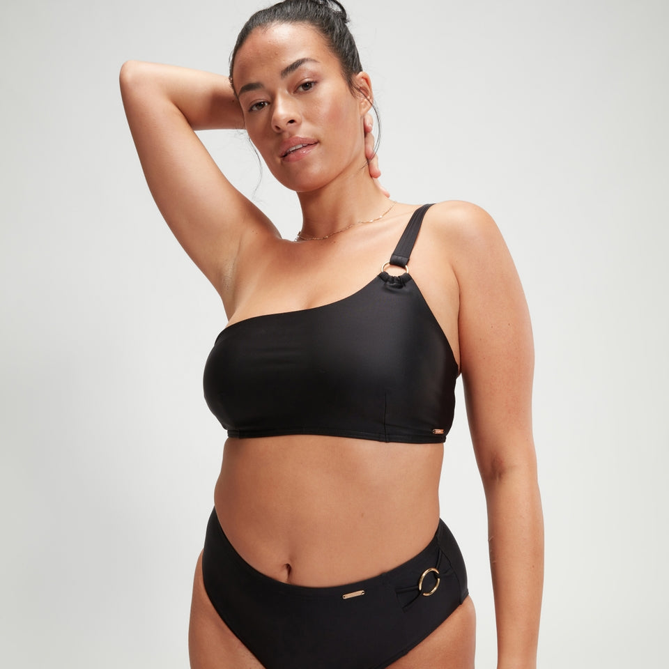 Shaping Asymmetric Bikini Top Black | Speedo