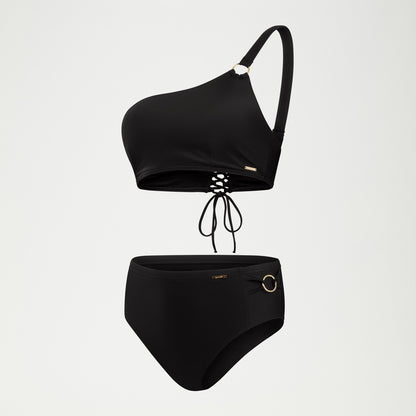 Shaping Asymmetric Bikini Top Black | Speedo
