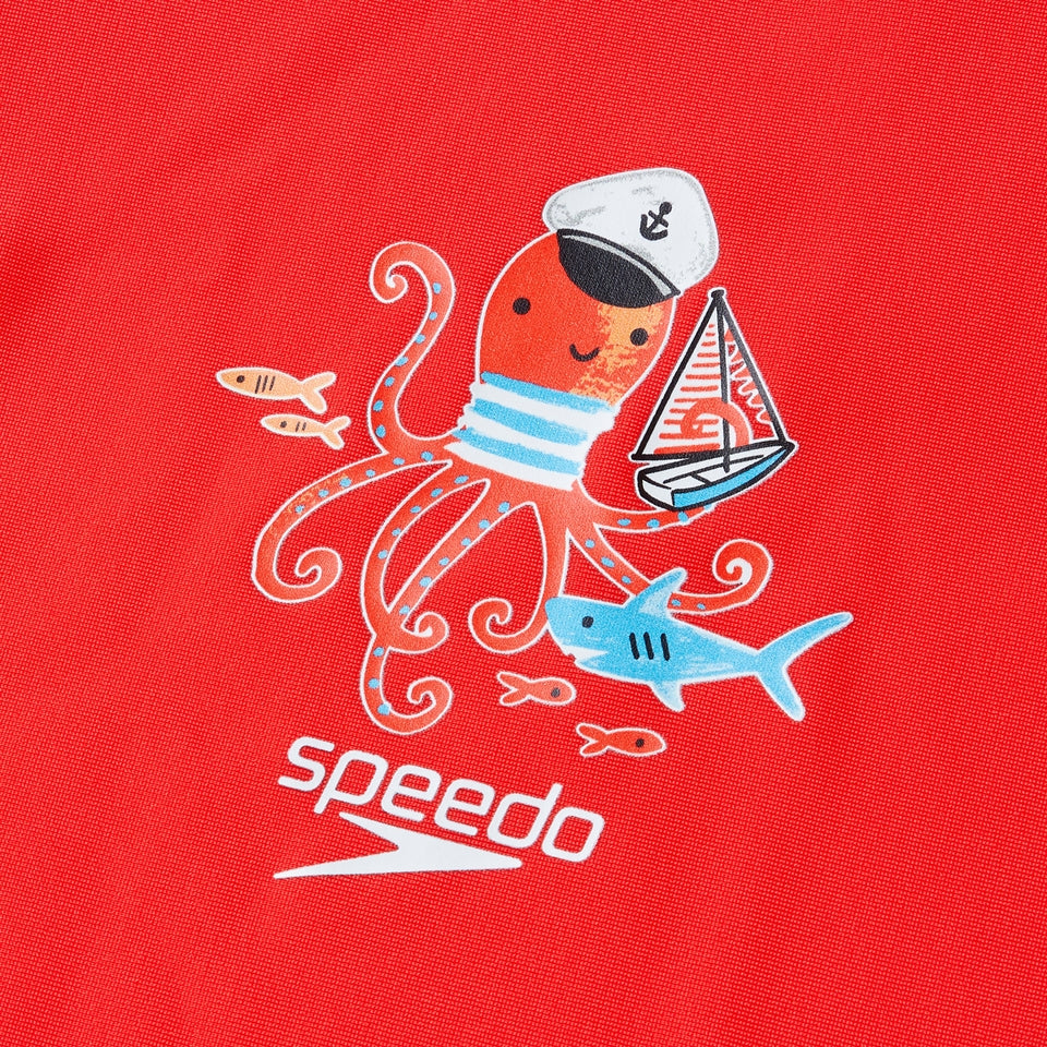 Boys Digital Short Sleeve Rash Top Set Red/Blue | Speedo