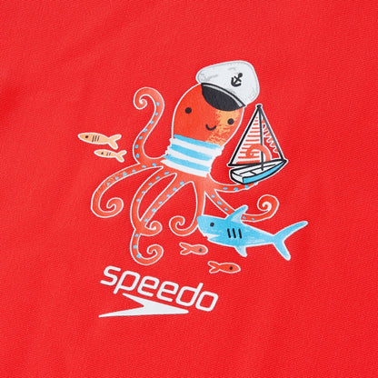Boys Digital Short Sleeve Rash Top Set Red/Blue | Speedo