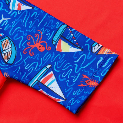 Boys Digital Short Sleeve Rash Top Set Red/Blue | Speedo