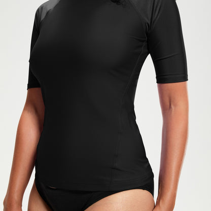 Short Sleeve Rash Top Black | Speedo