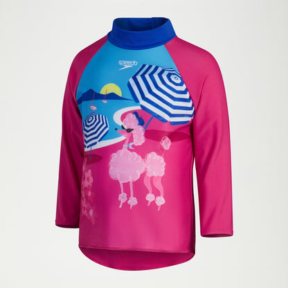 Girls Digital Long Sleeve Rash Top Pink/Blue | Speedo