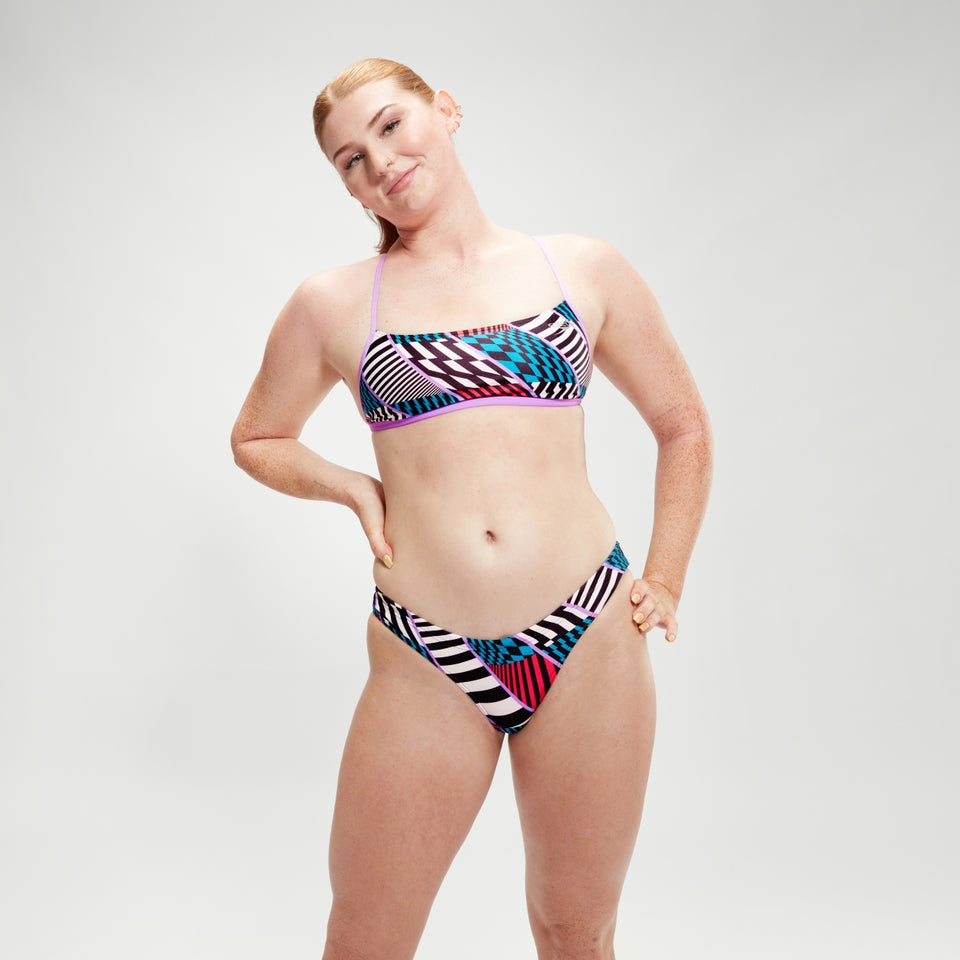 Club Training Allover Digital Hipster Bikini Bottom Black/White/Red | Speedo