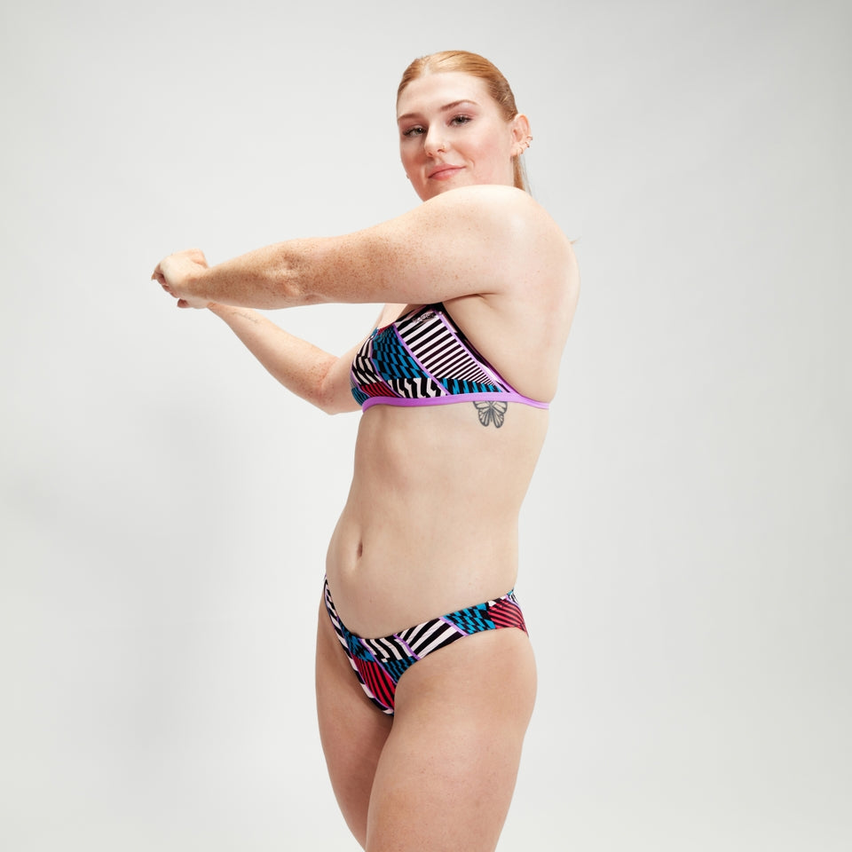 Club Training Allover Digital Hipster Bikini Bottom Black/White/Red | Speedo